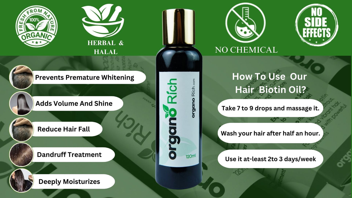 OrganoRich Premium Hair Biotin Oil